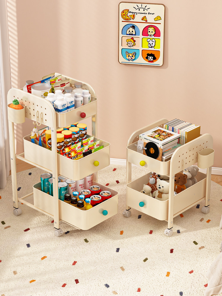 书架落地置物架多层收纳书柜子储物柜书包架桌面可移动客厅小推车