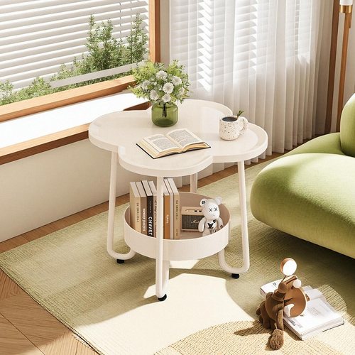 沙发边几可移动卧室床头柜奶油风茶几小桌子简约现代床边柜置物架