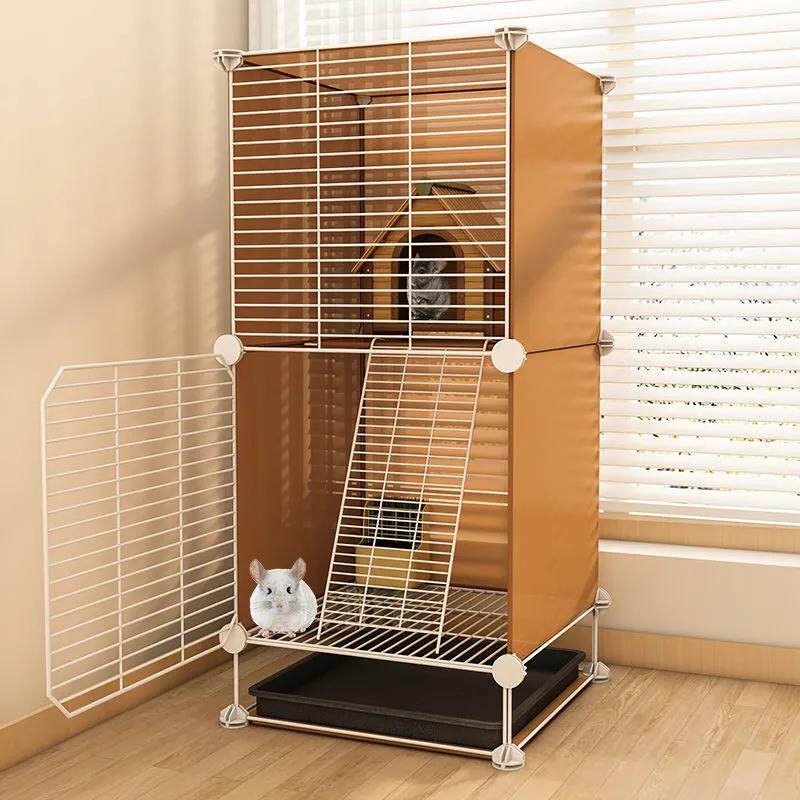 速发仓鼠笼加密笼子封闭式内栏花围中小型笼室枝鼠猪猫笼