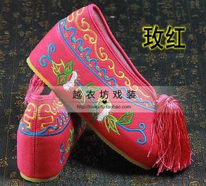 。古装鞋子女 戏曲彩鞋越剧花旦鞋戏剧内增高绣花鞋古代高跟鞋戏
