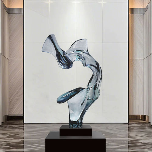 可定制透明树脂雕塑摆件酒店过道