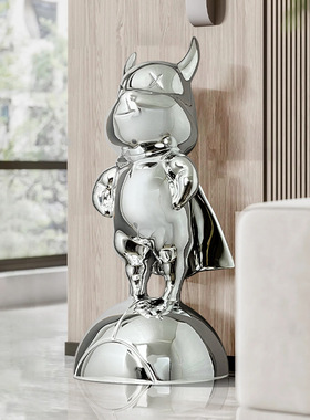 可定制抽象牛气冲天树脂雕塑摆件