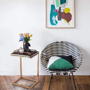 可定制落地大理石底座角几摆台现代轻奢客厅玄关走廊过道雕塑摆件