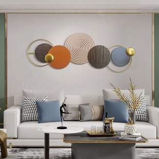 饰样板房客厅餐厅玄关走廊背景墙面挂件 可定制简约铁艺轻奢壁挂装