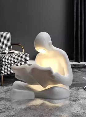 可定制落地雕塑看书人摆件售楼部