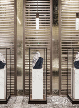 可定制轻奢透明石头雕塑摆件别墅