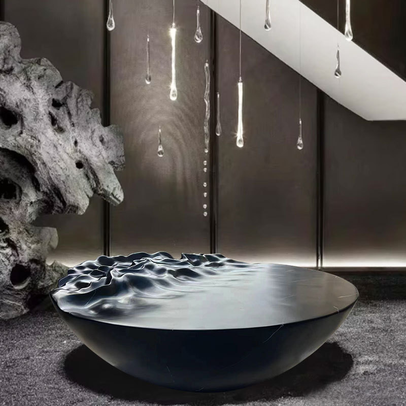 可定制大型水波纹玻璃钢雕塑底座