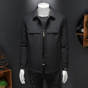 2025冬装新款男士翻领羽绒服休闲百搭上衣外套2705P185,灰色工装裤搭配什么颜色上衣女生图片