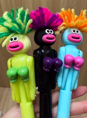 琳琅头拳击笔创意减压笔小学生可爱整蛊解压玩具笔男孩礼物卡通