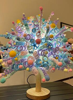 新扭扭棒duangduang灯diy材料包手工彩色小夜灯台灯创意生日礼物