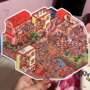 微缩场景造景贴纸免剪裁益智diy手工解压3d装饰小屋贴贴女孩贴画