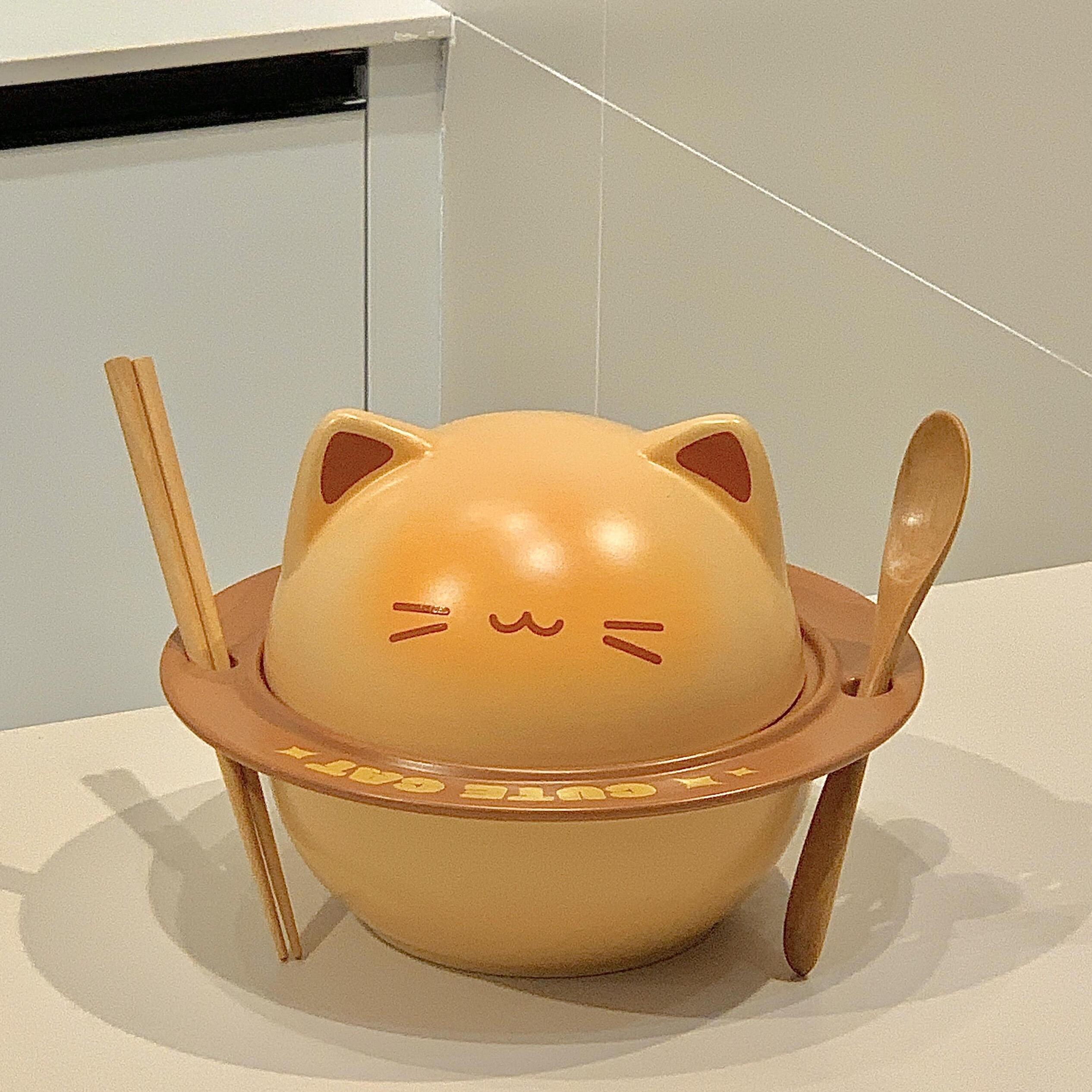 可爱小猫咪泡面碗咖啡杯碟陶瓷餐