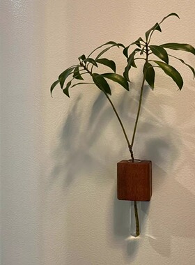 实木插花器日式INS风手作磁吸