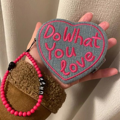 心形蛋糕迷你首饰盒复古牛仔便携