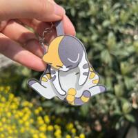 New fun and mischievous cat keychain, funny and playful egg cat pendant, stress-relieving gift for boys and girls thumbnail 4