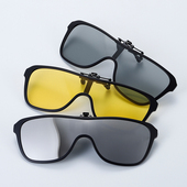 墨镜夹片近视镜隐形可上翻男款 开车专用夜视偏光镜变色太阳眼镜夹