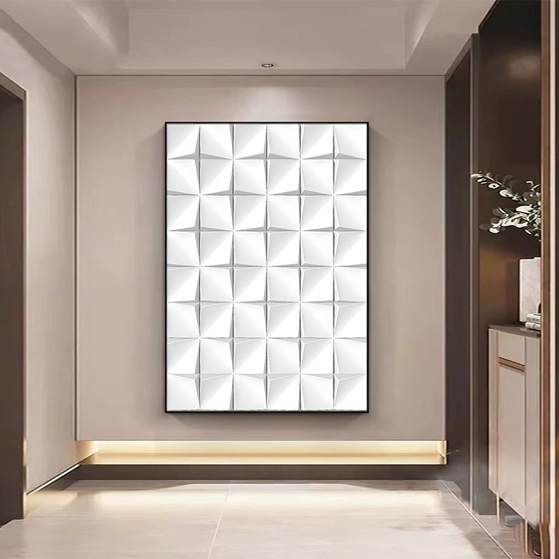 现代简约3D玄关立体画抽象客厅落地装饰画现代轻奢走廊过道挂画