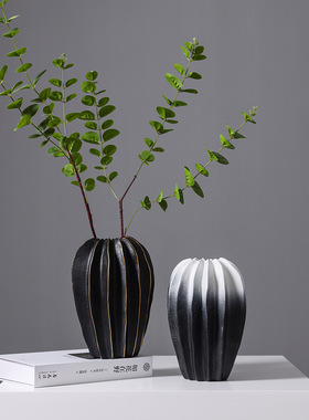 欧式简约陶瓷插花花瓶摆件