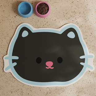 卡通可爱家用宠物餐垫皮革防水耐脏猫咪狗狗碗盘垫子易打理食盆垫