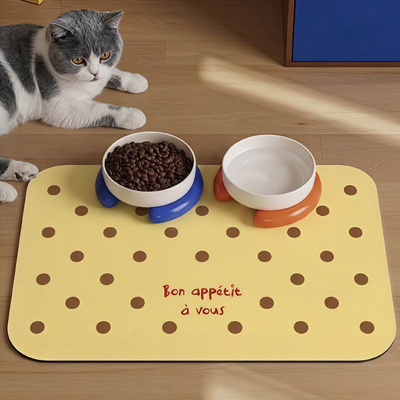 复古波点宠物专用餐垫猫狗PVC猫狗垫子