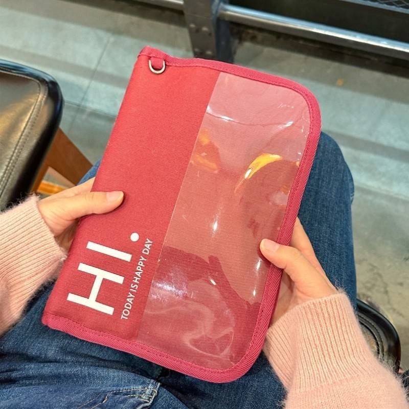 证件收纳护照手账包票据防疫包相册本活页本收纳包大容量笔袋