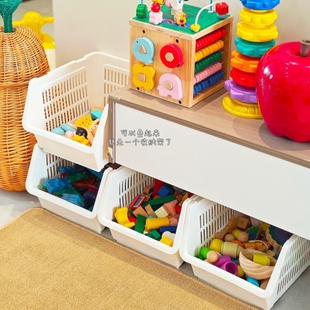玩具收纳箱高颜值客厅可叠放玩具收纳置物架杂物整理多层分类盒子