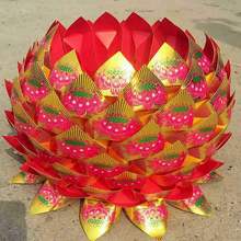 半成品莲片硬卡纸金菠萝七彩莲纸花聚厂宝盆家厂直销全国 包邮