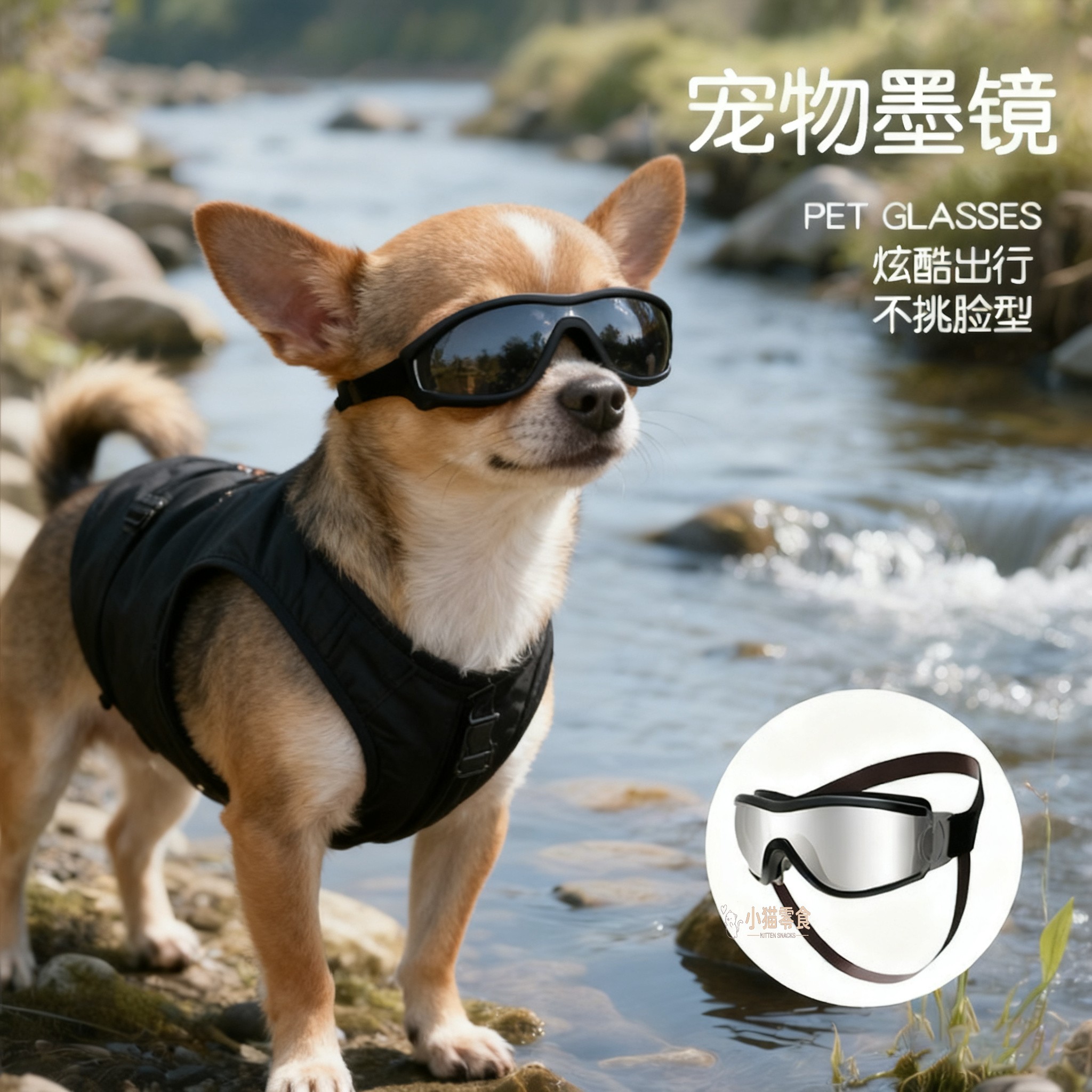 吉娃娃专用狗狗墨镜小型犬宠物防风眼镜小狗滑雪镜护目镜外出装备