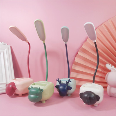 笔筒摆摊USB充电卡通看书小台灯