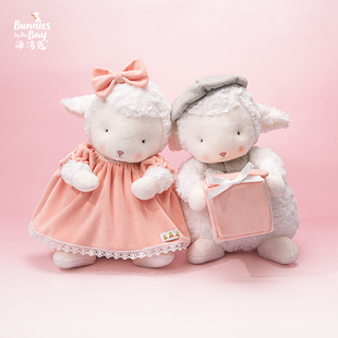 海湾兔Bunnies 怀抱礼盒情侣小羊玩偶新婚压床娃娃七夕节520礼物