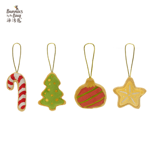 饰品 饰挂件节日氛围装 海湾兔Bunnies 圣诞饼干毛绒挂饰萌趣圣诞装
