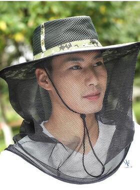 防蚊头罩网帽防蚊虫帽子养蜂人采蜜防蜂帽纱网遮阳帽工作护脸防尘