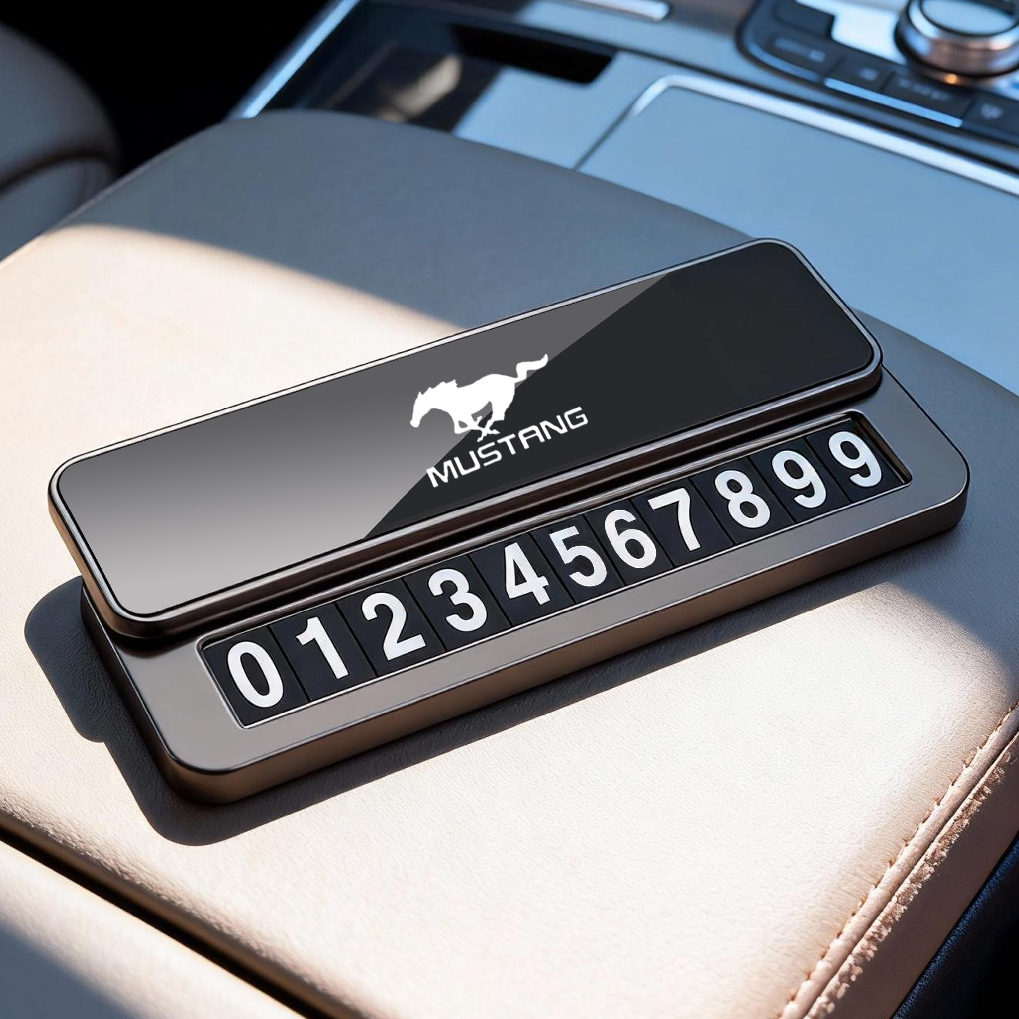 福特烈马载临时挪车电话号码专用汽车挪车电话牌内饰用品Mustang