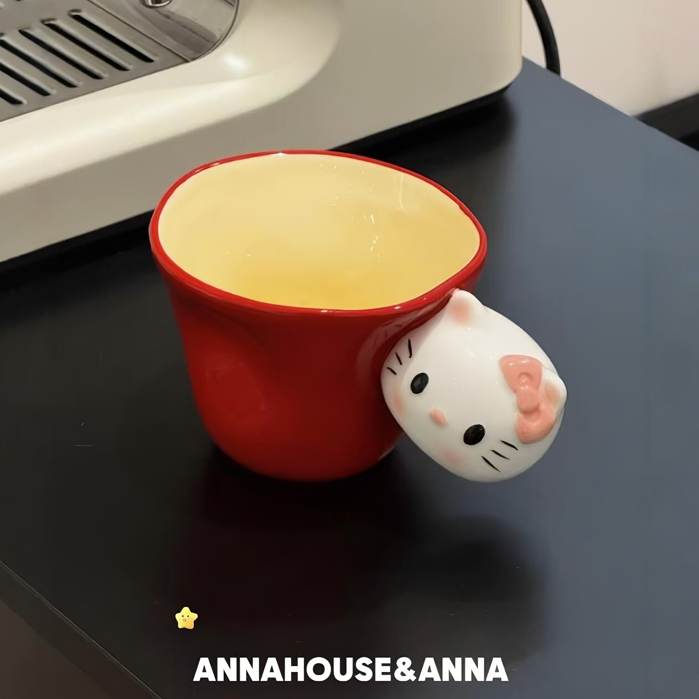 苹果Kitty咖啡杯陶瓷马克杯子可爱家用女生办公室高颜值喝水杯子