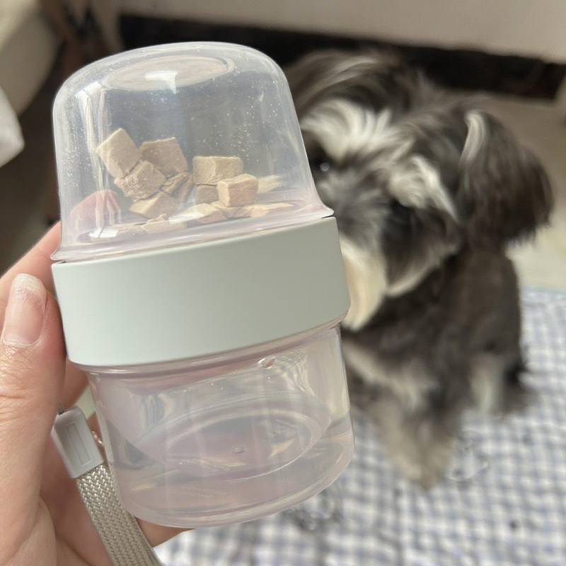 狗狗外出水杯便携二合一双层狗粮零食喝水碗户外饮水器遛狗喝水壶