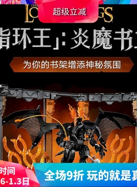 中国积木创意系列10367指环王:甘道夫对战炎魔书架男孩拼装玩具