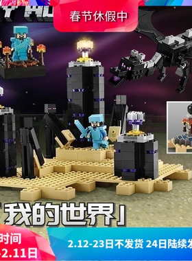 我的世界终极末影龙决战21117儿童拼装中国积木玩具男孩礼物10178