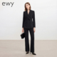 商务风高级感气质通勤面试工作服 女职业装 ewy黑色双排扣西装 套装