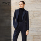 通勤面试穿搭高级感一整套 女深藏蓝色职业装 商务风西装 套装