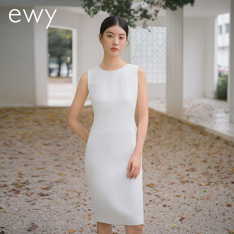 优雅白领法式连衣裙女2026夏季无袖西装裙性感显瘦包臀裙职业装OL