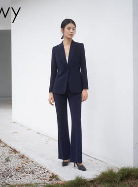 干练藏青色西装外套女气质名媛修身小个子工作服商务正装酒店经理