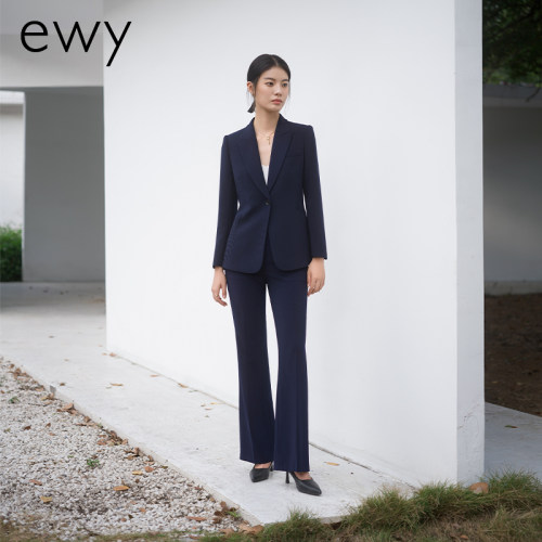 干练藏青色西装外套女气质名媛修身小个子工作服商务正装酒店经理