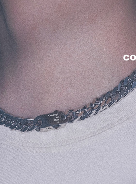 conceptofskin肌理概念 高街Jump配饰不锈钢项链古巴锁骨链choker