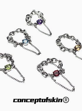 conceptofskin肌理概念 水晶系列高街天然材质手作配饰多巴胺戒指