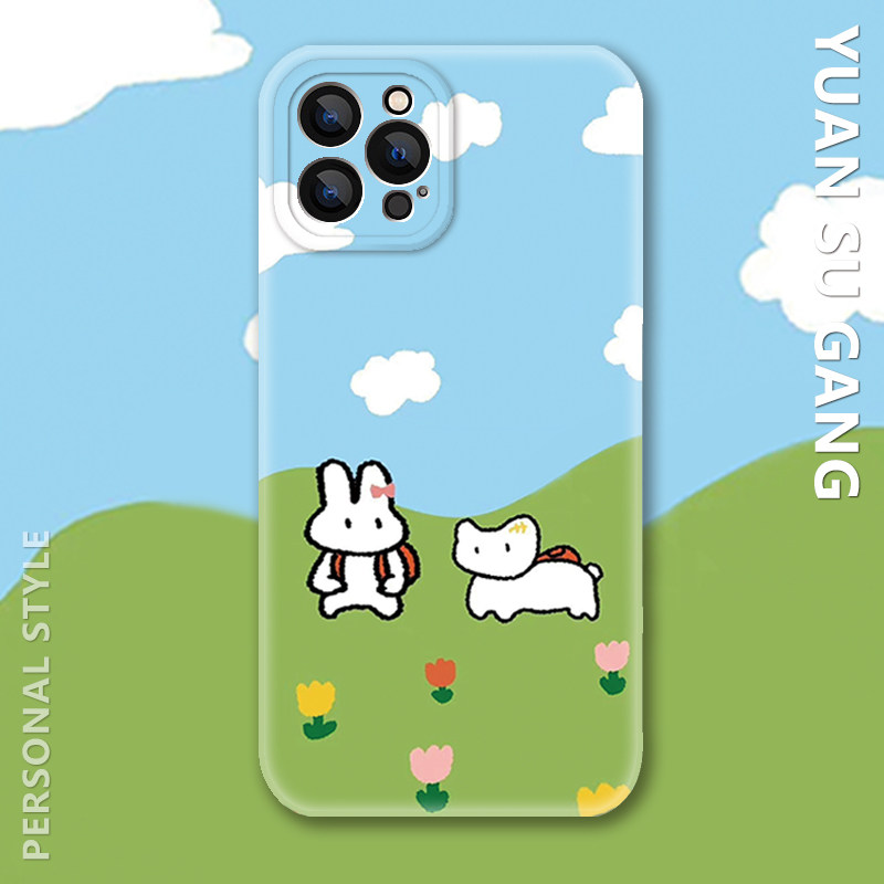 上学去~可爱兔子背包狗菲林iPhone17Air苹果16promax手机壳华为P70适用OPPO红米K80小米15硬vivoX200s荣耀300