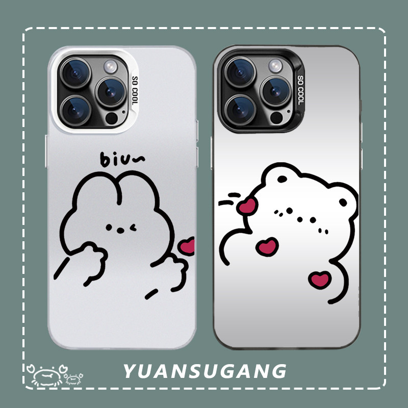 发射~爱心熊兔苹果16promax手机壳iphone17Air适用p70华为mate60小米15红米K80情侣vivoX200s荣耀300彩银14硬