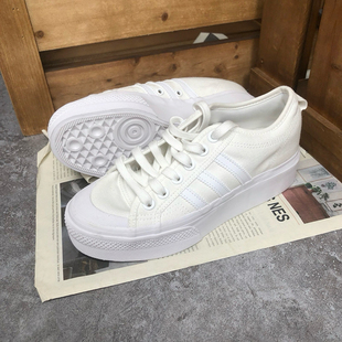 NIZZA PLATFORM厚底增高运动帆布鞋女子adidas阿迪达斯三叶草
