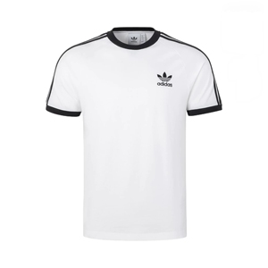 adidasOriginals三叶草系列拼接圆领棉质刺绣三条纹短袖T恤KB2460