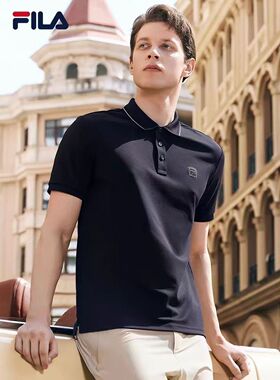 FILA斐乐翻领短袖POLO衫男夏新商务休闲通勤运动T恤F51M628195ANV