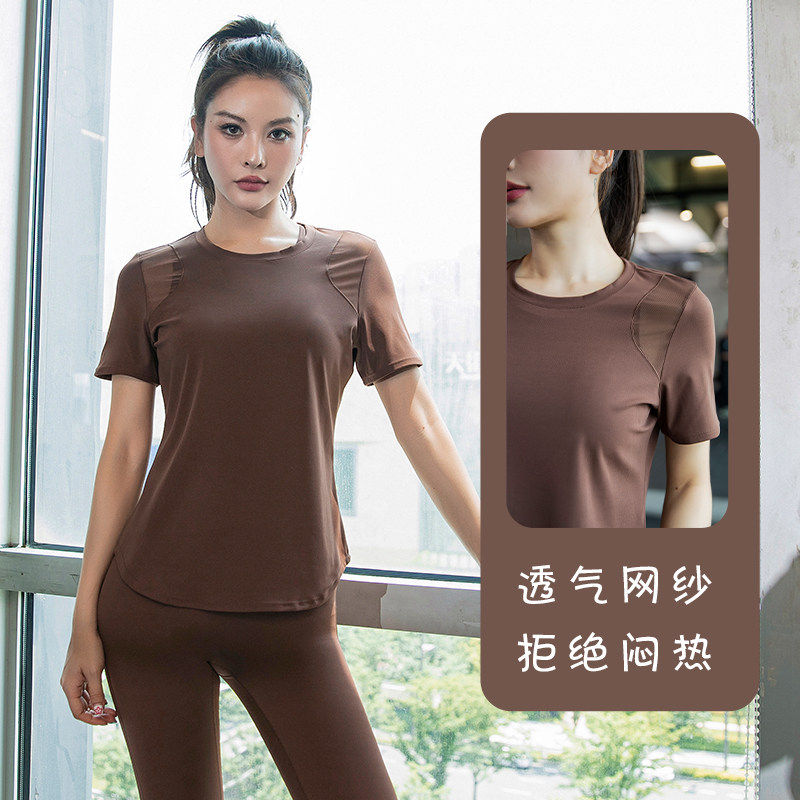 瑜伽服女夏天速干运动上衣薄款图片